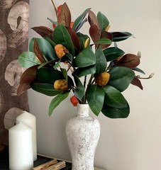 Set of 4 Magnolia Branches 32 Inch Long Artificial Magnolia with Leaves Green…