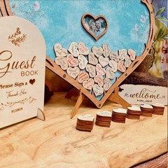 Rustic Wedding Guest Book Alternative Pen Set Sign Heart Drop , Unique Person…