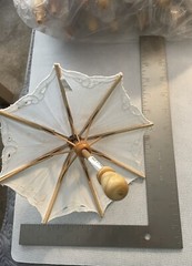 Miniature Umbrella Imperial Elegance Wood/Cotton Set Of 12 Shower Wedding Decor