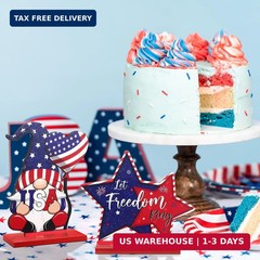 6 Pieces Patriotic Table Decor Memorial Day Table Decorations Wooden Gnome Freed