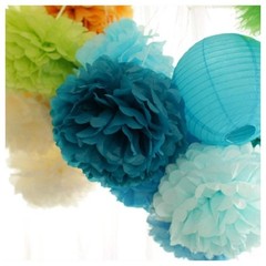 5pcs 6″-10″ Tissue Paper Wedding Baby Shower Birthday Party Pom Poms Toy