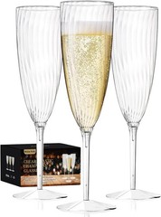 Plastic Champagne Flutes, 36 PCS Clear Disposable Wine Glasses 36 Pack
