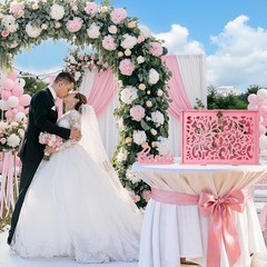 Pink Wedding Card Box With Lock PVC Gift Card Box For Wedding Reception Decor