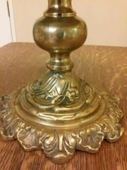 Brass Pedestal Wedding Vase/Fruit Bowl Compote Chrysanthemum