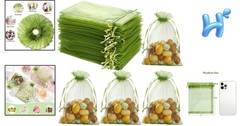Versatile Olive Green Organza Bags – 100Pcs 4×4.72” for Jewelry & Gifts