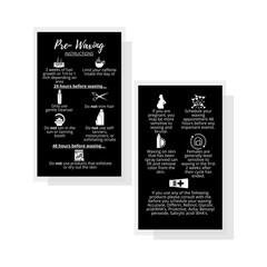 Waxing Aftercare Cards | 50 Pack | Size 2 x 3.5” inches Business Card Size