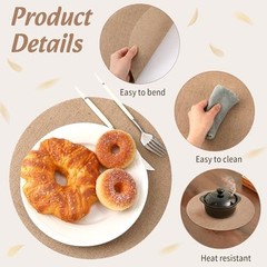 Pcs Round Burlap Placemats Bulk 11.8 inches Brown Reusable Natural Jute 12