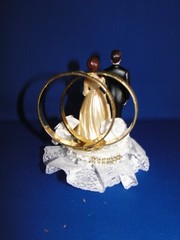 New 50th Wedding Anniversary Caketopper with Bride & Groom in Gold #23
