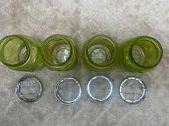 Country Cottage Glass Jars Vase Green Pint Size Centerpiece Wedding Décor