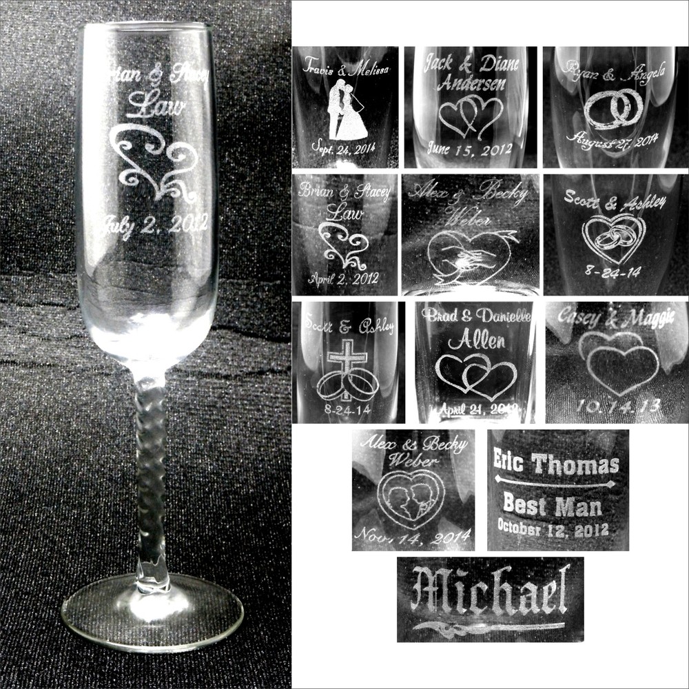 Personalized Toasting Flutes – Champange Glasses Engraved Wedding Party Gifts