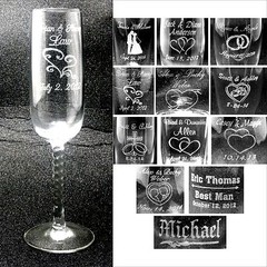 Personalized Toasting Flutes – Champange Glasses Engraved Wedding Party Gifts