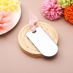 10Pcs 3.54 x 1.77 Inch Arched Acrylic Name Cards, Mirror Silver