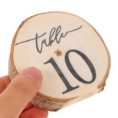 10Pcs Natural Wood Rustic Table Numbers Semi Circle Signs for Wedding Reception