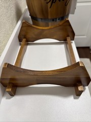 Rustic Whiskey Barrel Card Box +Stand Wooden/Gift Box Leaf Design Carved Wedding
