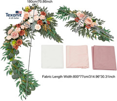 Artificial Wedding Arch Flowers Kit (Pack of 5), 2Pcss Realistic Silk Roses Flow