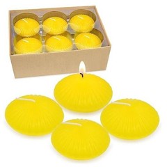12 Pack 3 Inch Citronella Floating Candles for Summer, 10 Hour Dripless Yellow