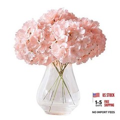 10Pcs Artificial Hydrangea Flowers Blush Heads Fake Hydrangea Large 10pcs Blush