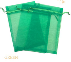 Bright Green Organza Gift Bags Jewelry Bags-10pcs Wedding Party Favor