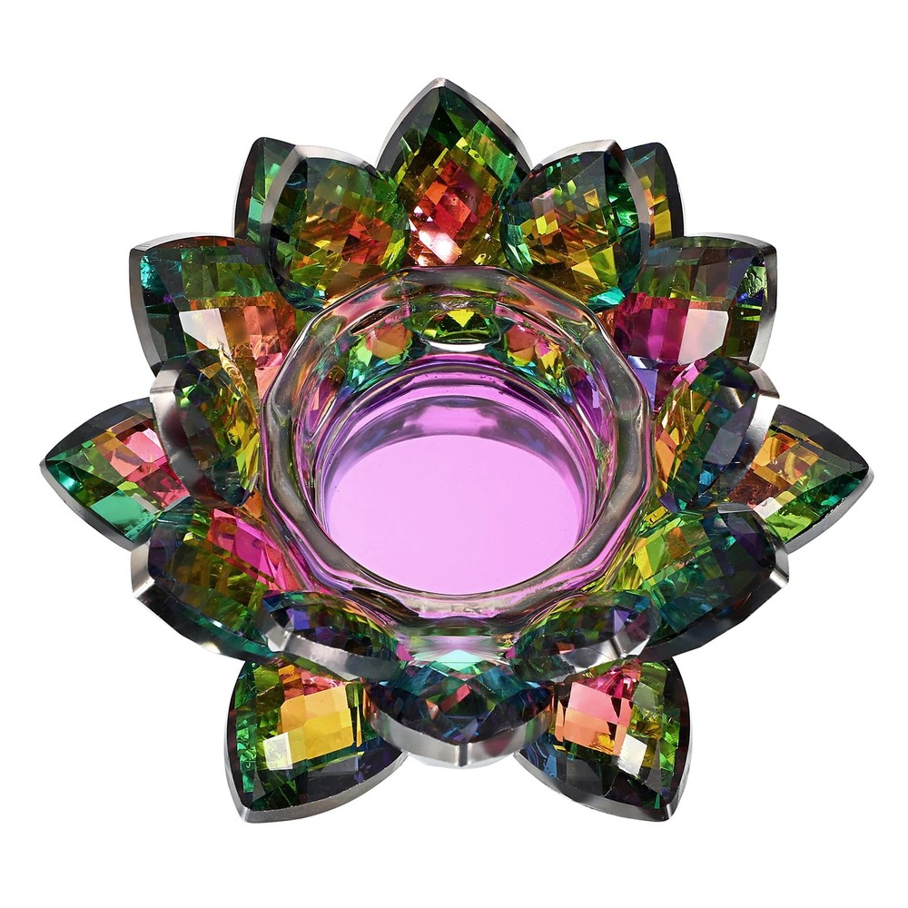 OwnMy Colorful Crystal Lotus Flower Tea Light Holder – Petals
