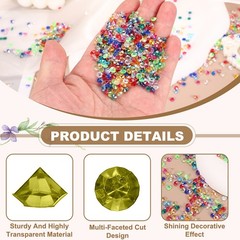 7200Pcs 3mm Wedding Table Scatter Confetti Diamond for Party, Olive Green AB