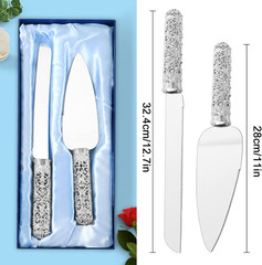 Elegant Wedding Cake Serving Set & Champagne Flutes – Perfect for Celebrations