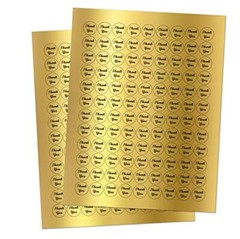 Gold Foil Thank You Kisses Stickers, (Set of 216) Chocolate Drops Labels