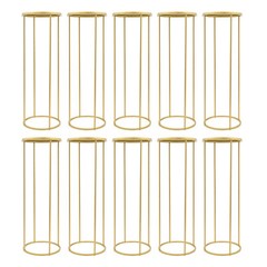 Gold Cylindrical Wedding Flower Stands Pack of 10 35 × 100 cm Centerpieces