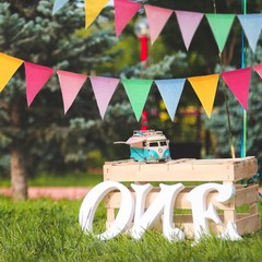 Colorful Pennant Banner, 24pcs Pre-Strung Imitated Burlap Fabric Pastel Rainb…