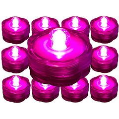 Submersible Waterproof Battery LED Tea Light ~ PINK ~ 10 Pack Wedding Decoration