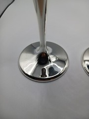 Vera Wang Wedgwood Infinity Toasting Champaigne Flutes Silver & Glass Set of 2