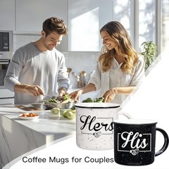 His and Hers Mugs Set Of 2 Coffee Mug 10 Ounce, Wedding Gifts, His & Hers Set