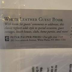 White Leather Guest Book – Genuine Leather – 96 Lined Pages