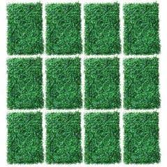 12Pcs Artificial Plant Hedge Grass Mat Greenery Wall Fence Panel Background USA