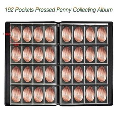 Pressed Penny Album Book, Holds 192 Coins, Portable Smashed Penny Holder for
