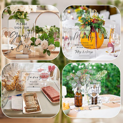 6 Pcs Clear Acrylic Wedding Signs for Reception and Ceremony 5» x 7» Wedding S