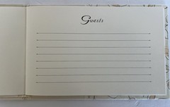 Rag & Bone Bindery Handbound Guest Book Leaf Vine Pattern Cream Linen 20 Pages