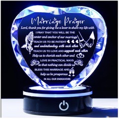 Crystal Heart Anniversary Gift with LED Base