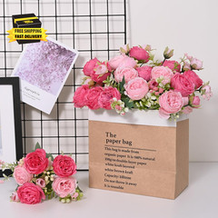 2 Packs Peonies Artificial Flowers, Mixed Pink Artificial Peonies, Silk Peonies