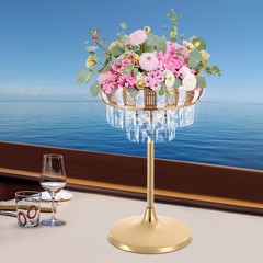 Gold Acrylic & Iron Flower Stand 30 × 45 cm Floor/Tabletop Wedding Centerpiece