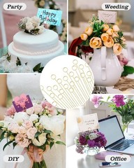30Pcs Floral Card Holder Picks-Wire Place Card Holder for Wedding-Metal Photo…
