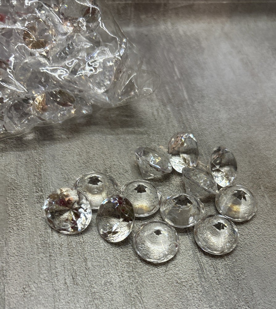 150 PCS + Fake Ice Acrylic Diamonds Vase Fillers for Wedding Decor 17 Carats A50