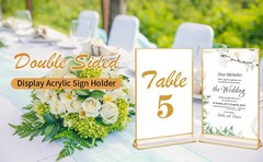 Svr Gold Acrylic Sign Holder, Wedding Table Fres Vertical,