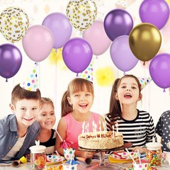 Pink and Purple Balloons, 60Pcs Pastel 12 Inch 12 inches,