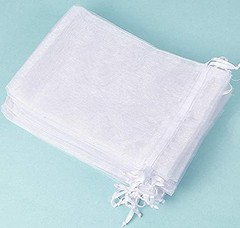 5×7 Inch Organza Gift Bag with Drawstring for Jewelry,Candy,50 5×7 Inches White