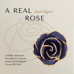Forever Rose Hand-Dipped in 24K Gold, Tanzanite-Inspired December Birthstone …