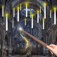 Halloween Decorations, Floating Candles with Wand, Magic Hanging 12 pack