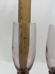 Ballena Bay Renaissance Bride Groom Toasting Flutes Pewter Heart Amethyst Glass
