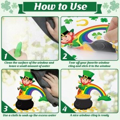 305 PCS St Patricks Day Window Clings, 9 Sheets St Patrick’s Day Window Stick…