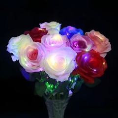 Eternal Rose Flower LED Enchanted Light up Rose LED Light Valentine’s Gift 6 PC
