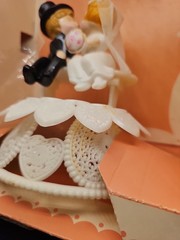 Vintage Wilton Wedding Cake Topper 1950s Bride & Groom with Flowers New MCM